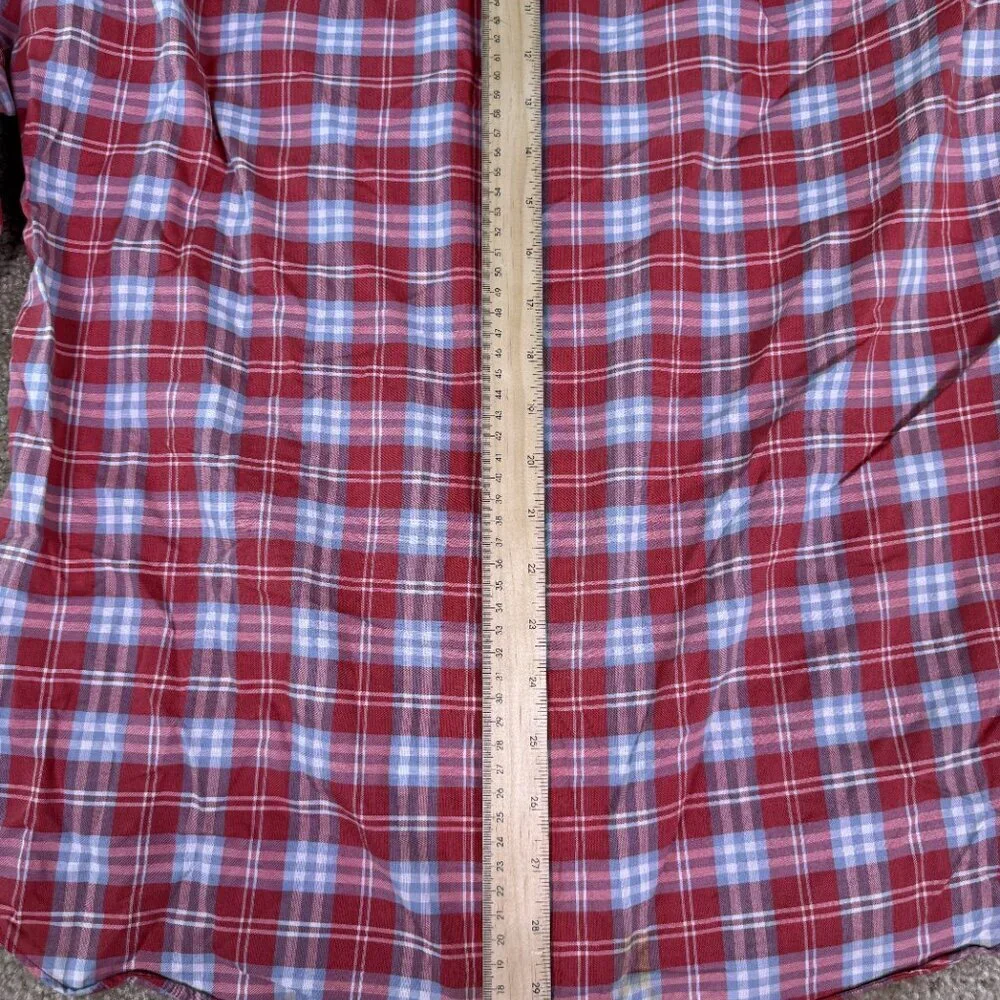 J Crew Shirt Mens Size Medium Red Plaid Button Down Tailored Casual E494